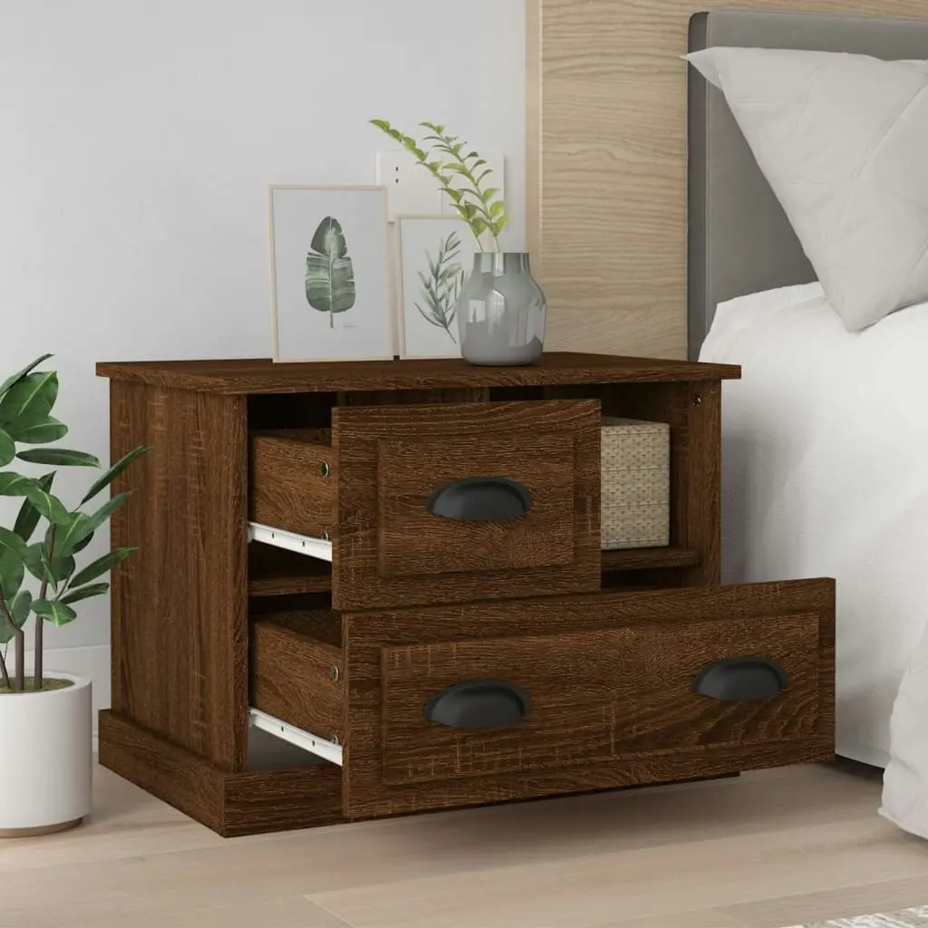 Bedside Cabinet Brown Oak 60x39x45 cm 816367