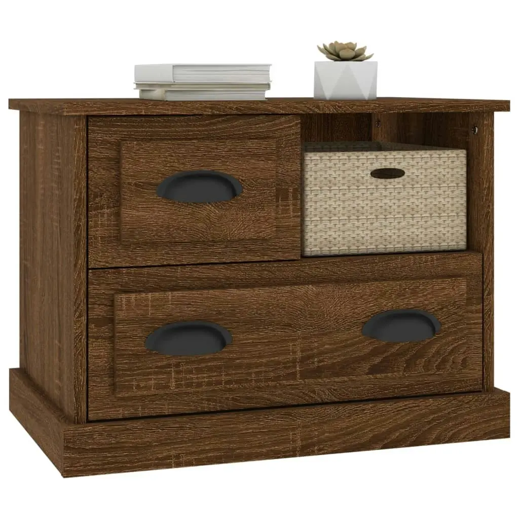 Bedside Cabinet Brown Oak 60x39x45 cm 816367