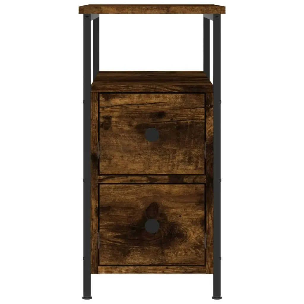 Bedside Cabinet Smoked Oak 30x60x60 cm Engineered Wood 826067