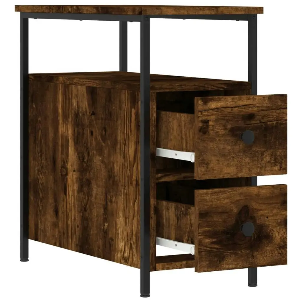 Bedside Cabinet Smoked Oak 30x60x60 cm Engineered Wood 826067