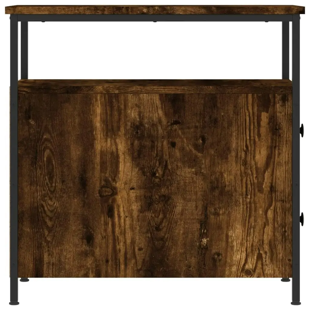 Bedside Cabinet Smoked Oak 30x60x60 cm Engineered Wood 826067