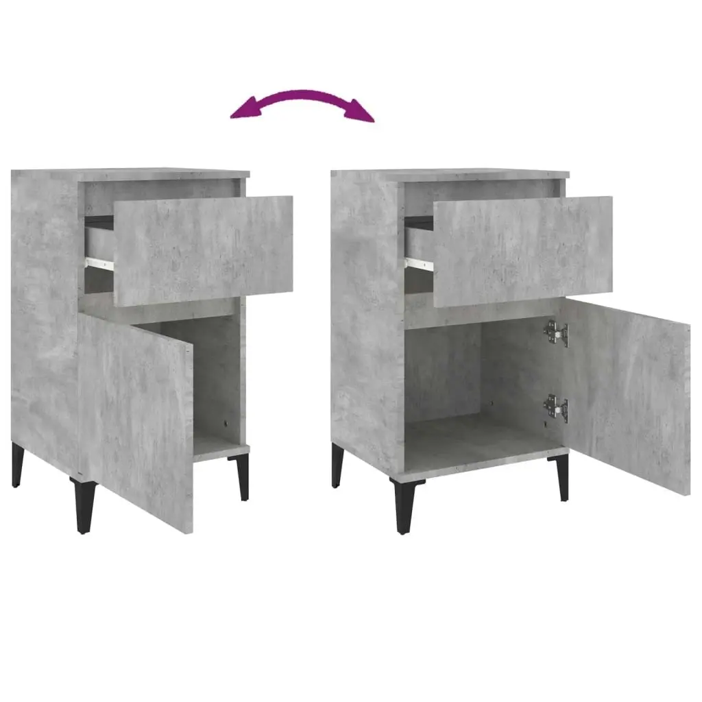 Bedside Cabinet Concrete Grey 40x35x70 cm 819716