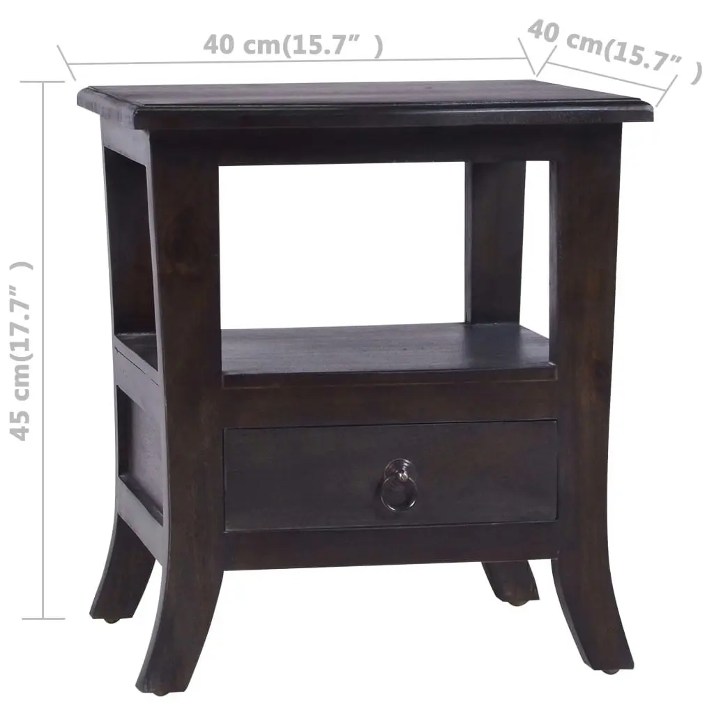 Bedside Cabinet Light Black 40x40x45 cm Solid Wood Mahogany 337863