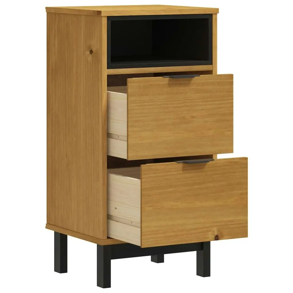 Bedside Cabinet FLAM 40x35x80 cm Solid Wood Pine 357814