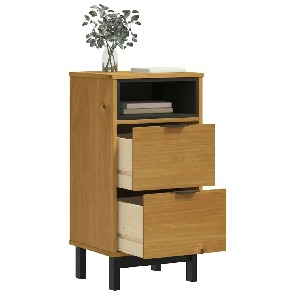 Bedside Cabinet FLAM 40x35x80 cm Solid Wood Pine 357814