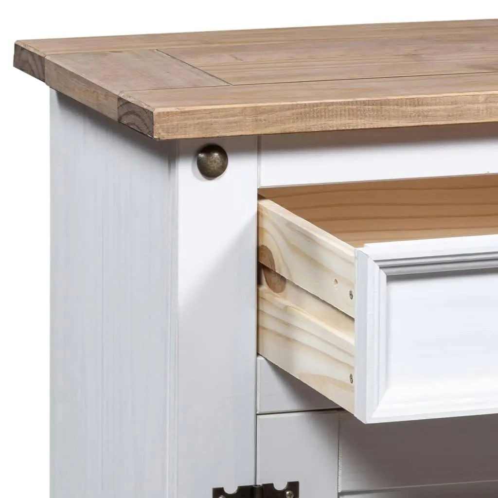 Bedside Cabinet Mexican Pine Corona Range White 53x39x66 cm 282618