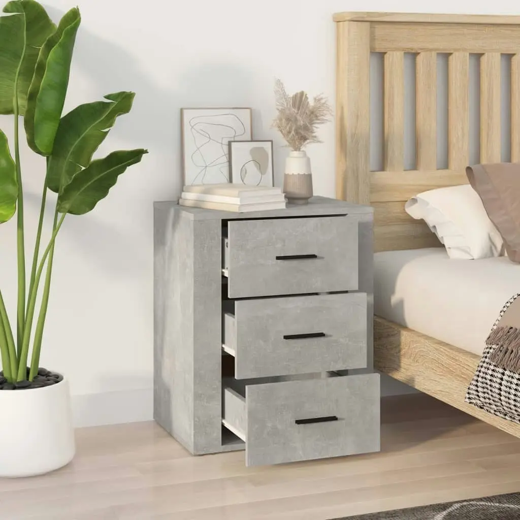 Bedside Cabinet Concrete Grey 50x36x60 cm Engineered Wood 816716