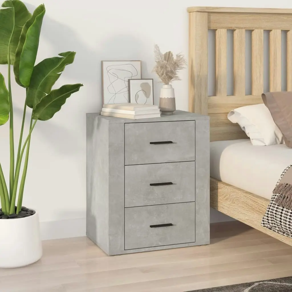 Bedside Cabinet Concrete Grey 50x36x60 cm Engineered Wood 816716