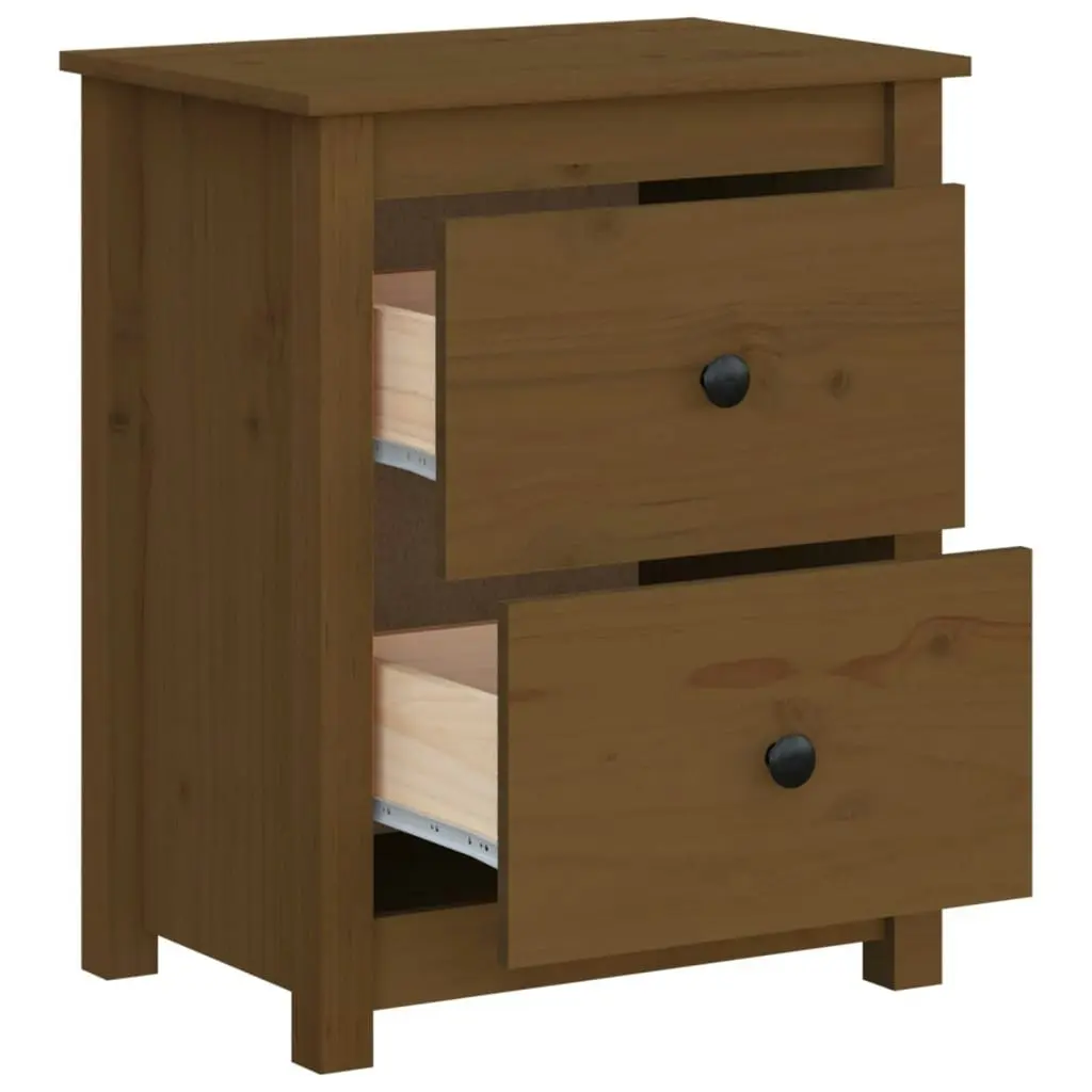 Bedside Cabinet Honey Brown 50x35x61.5 cm Solid Wood Pine 813685