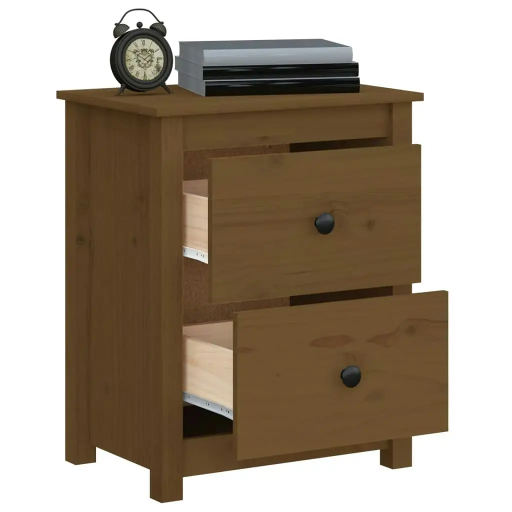 Bedside Cabinet Honey Brown 50x35x61.5 cm Solid Wood Pine 813685