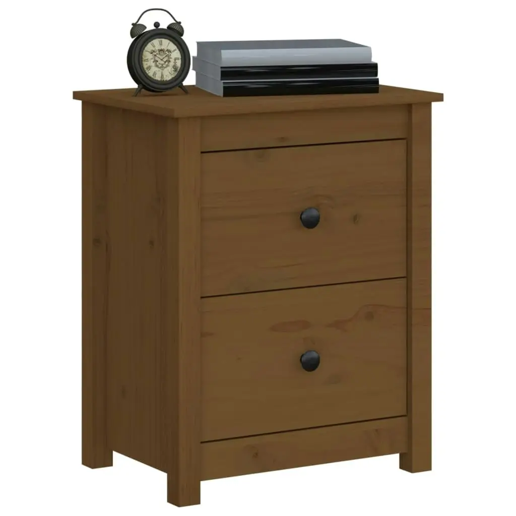 Bedside Cabinet Honey Brown 50x35x61.5 cm Solid Wood Pine 813685