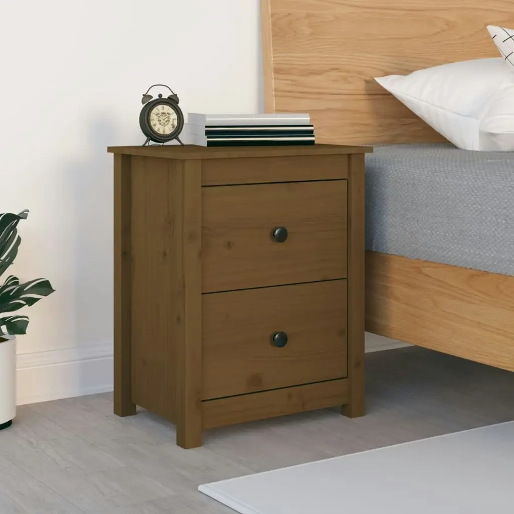 Bedside Cabinet Honey Brown 50x35x61.5 cm Solid Wood Pine 813685