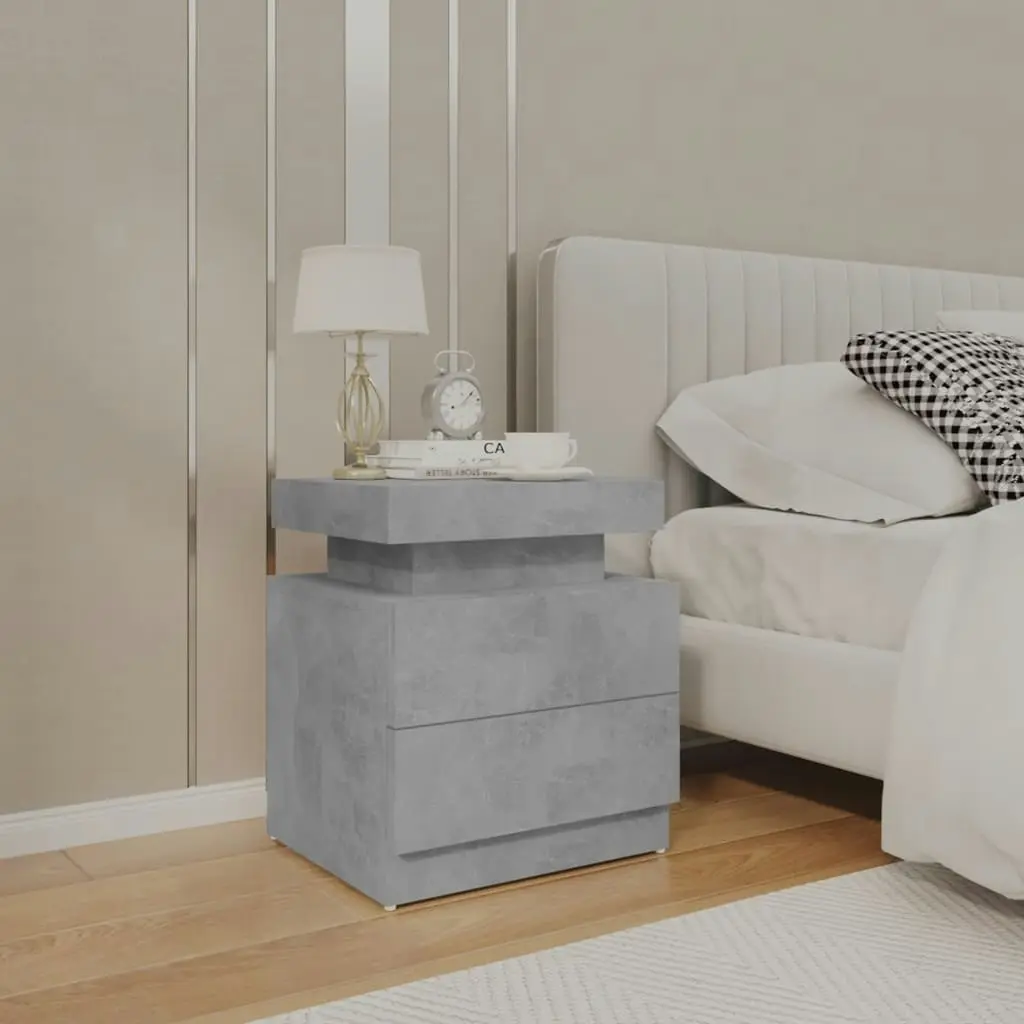 Bedside Cabinet Concrete Grey 45x35x52 cm Engineered Wood 326853