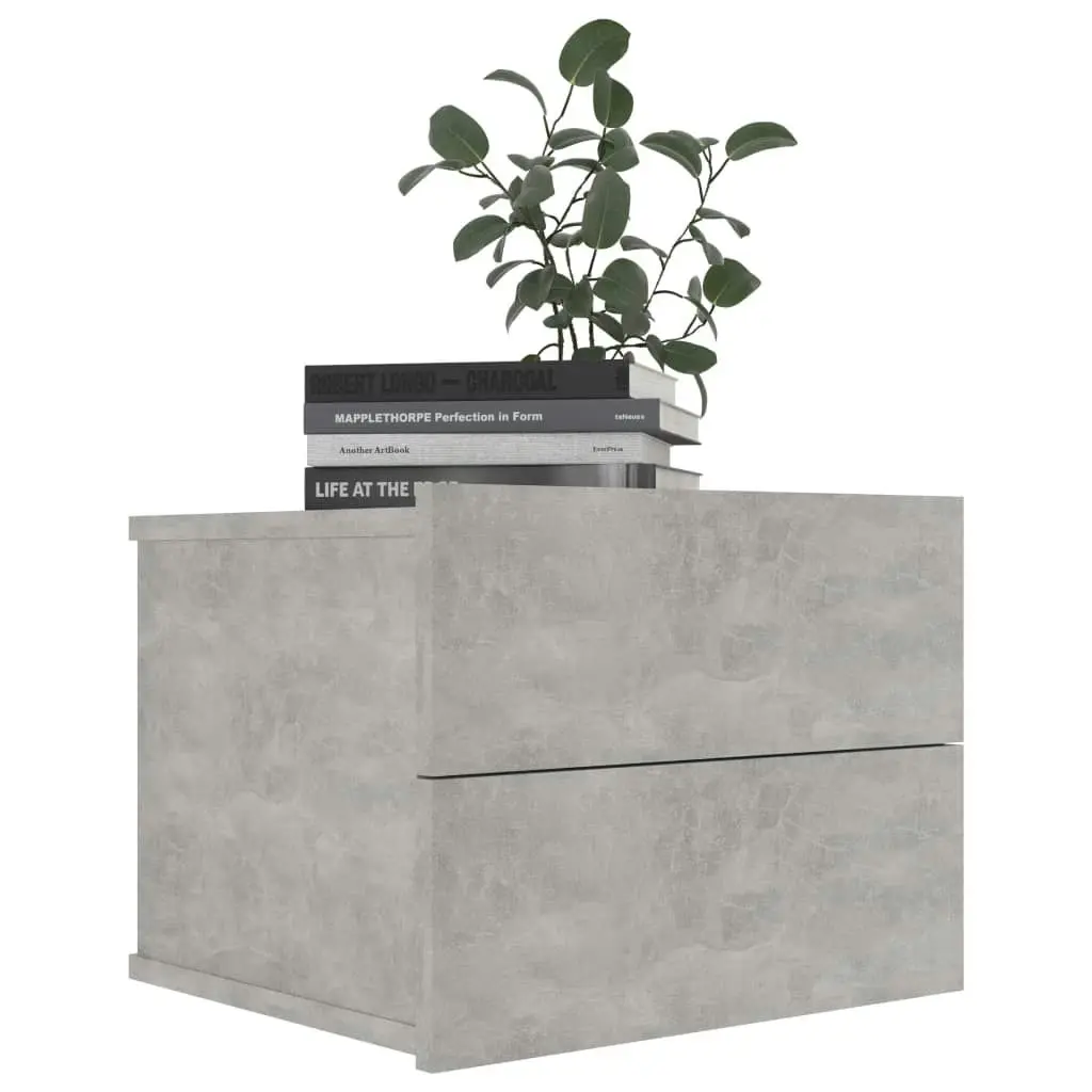 Bedside Cabinet Concrete Grey 40x30x30 cm Engineered Wood 801061