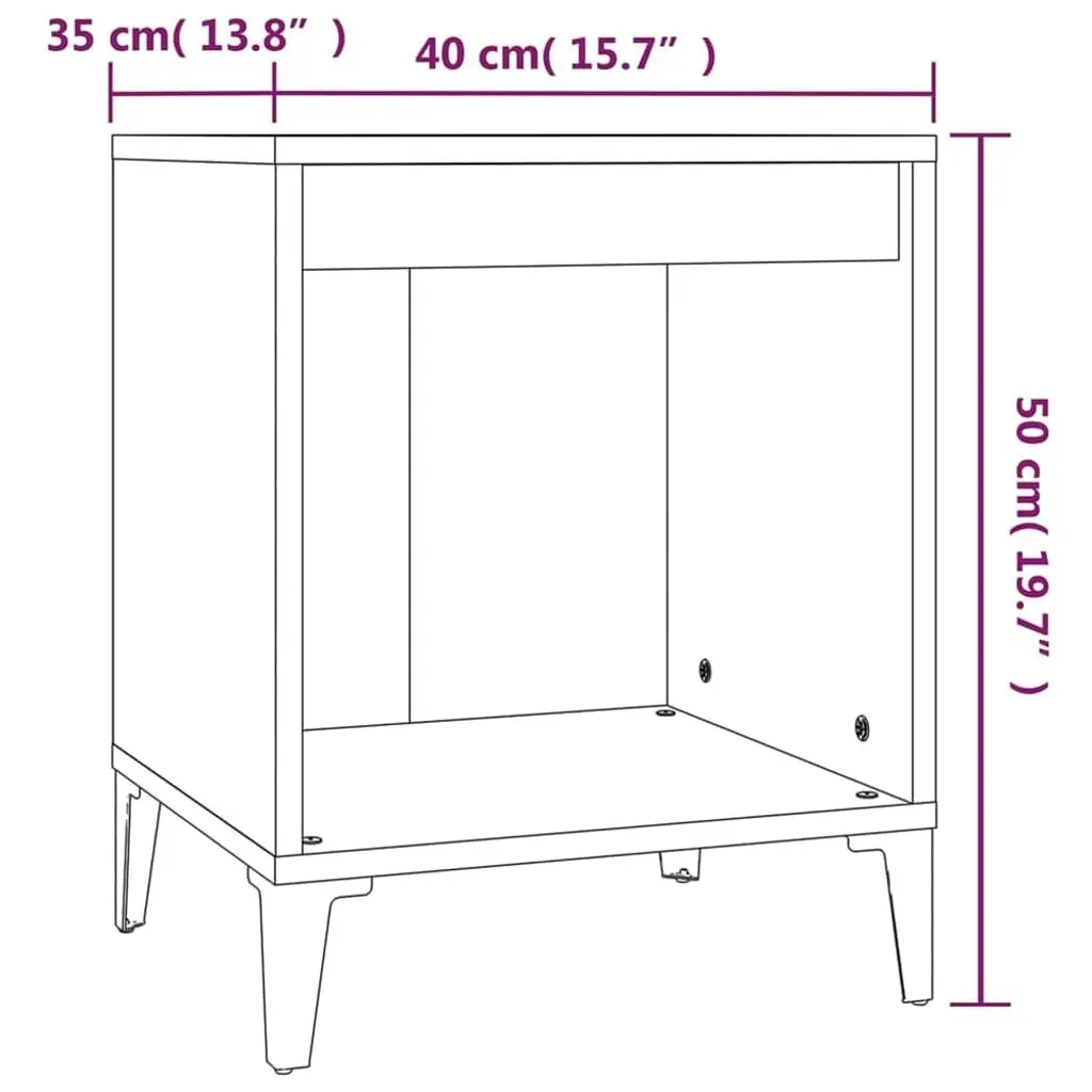 Bedside Cabinet Concrete Grey 40x35x50 cm 821882