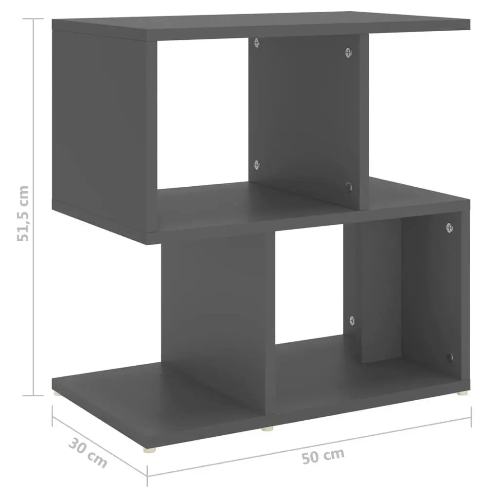 Bedside Cabinet Grey 50x30x51.5 cm Engineered Wood 806368