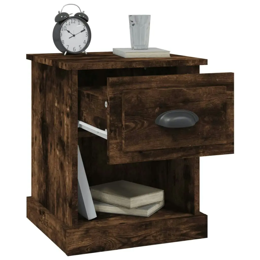 Bedside Cabinet Smoked Oak 39x39x47.5 cm Engineered Wood 816138