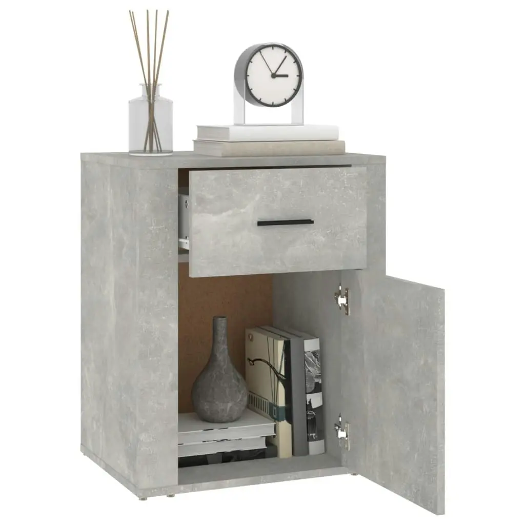 Bedside Cabinet Concrete Grey 50x36x60 cm Engineered Wood 816724