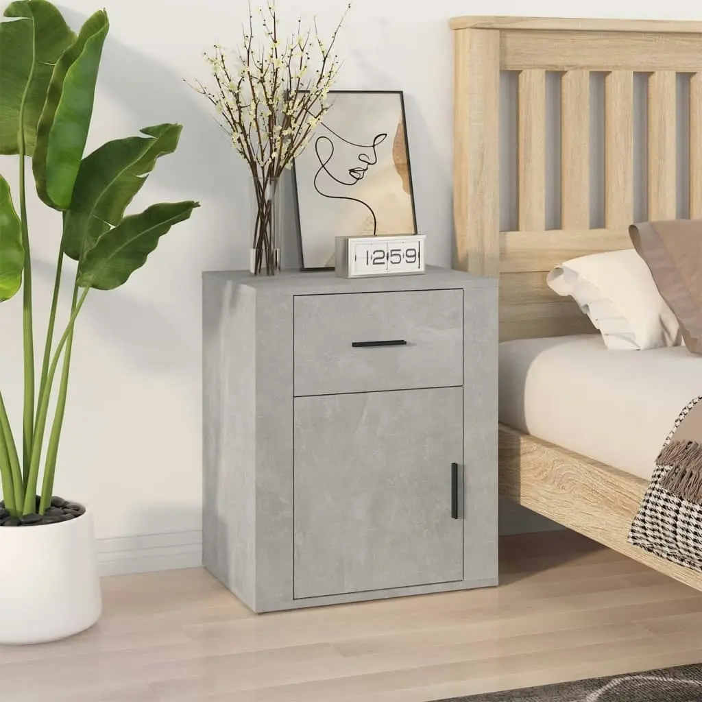 Bedside Cabinet Concrete Grey 50x36x60 cm Engineered Wood 816724