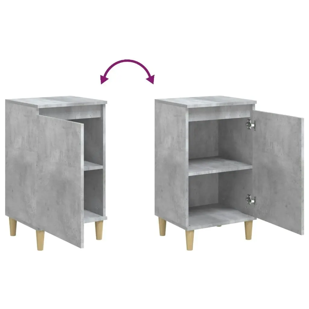 Bedside Cabinet Concrete Grey 40x35x70 cm Engineered Wood 819636