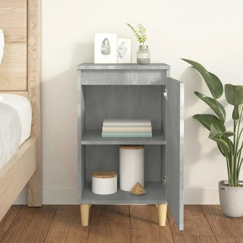 Bedside Cabinet Concrete Grey 40x35x70 cm Engineered Wood 819636