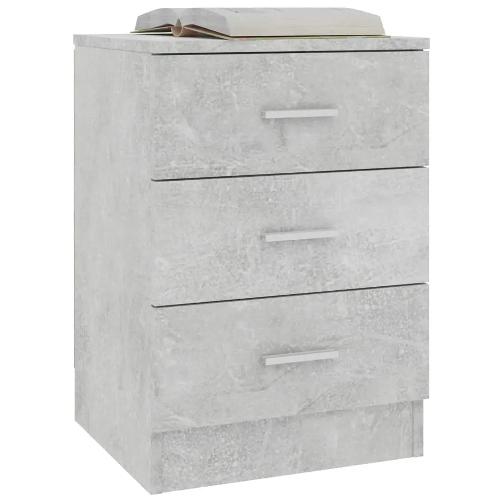 Bedside Cabinet Concrete Grey 38x35x56 cm Engineered Wood 800458