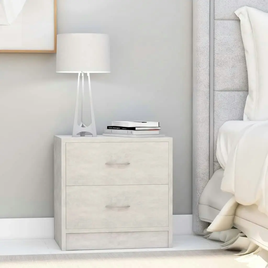 Bedside Cabinet Concrete Grey 40x30x40 cm Engineered Wood 801043