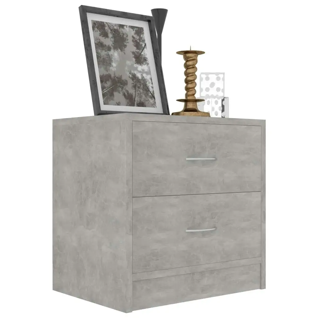 Bedside Cabinet Concrete Grey 40x30x40 cm Engineered Wood 801043