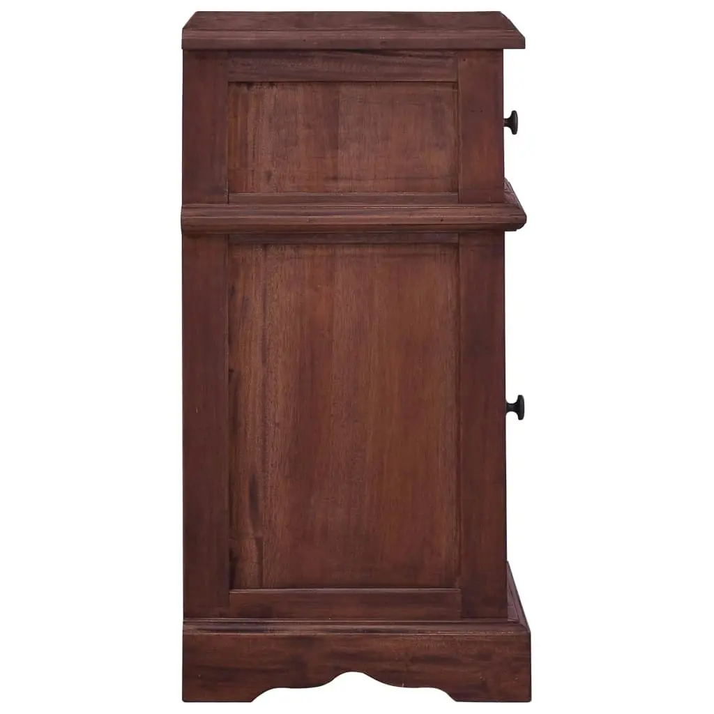 Bedside Cabinet Classical Brown Solid Mahogany Wood 288831