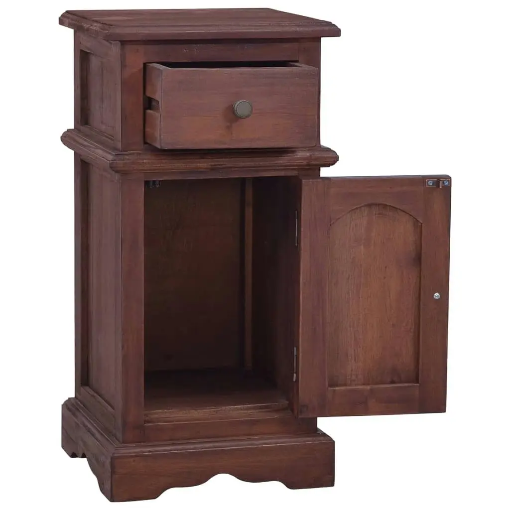 Bedside Cabinet Classical Brown Solid Mahogany Wood 288831