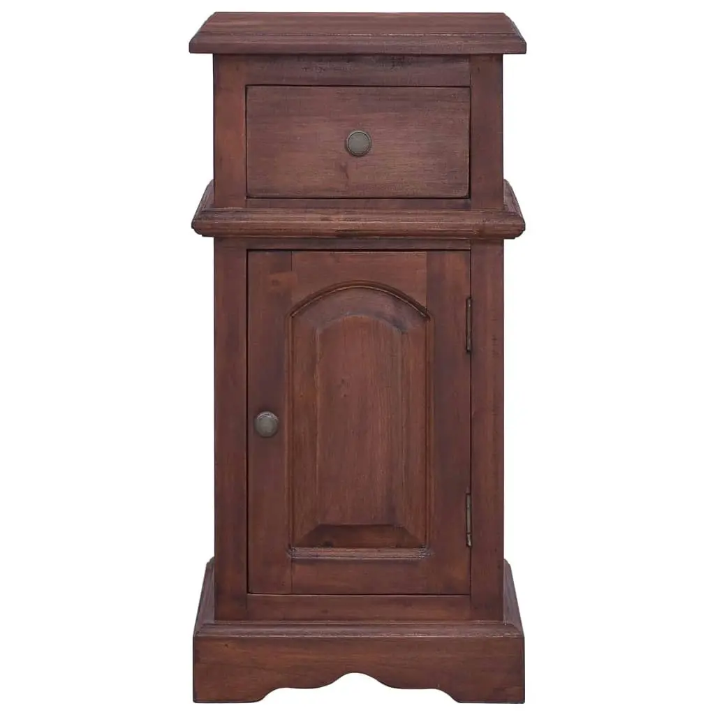 Bedside Cabinet Classical Brown Solid Mahogany Wood 288831