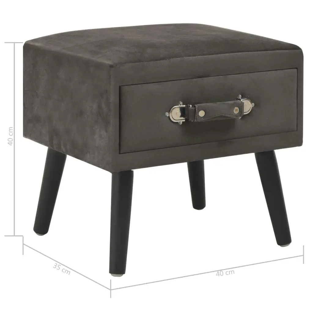 Bedside Cabinet Grey 40x35x40 cm Velvet 247542