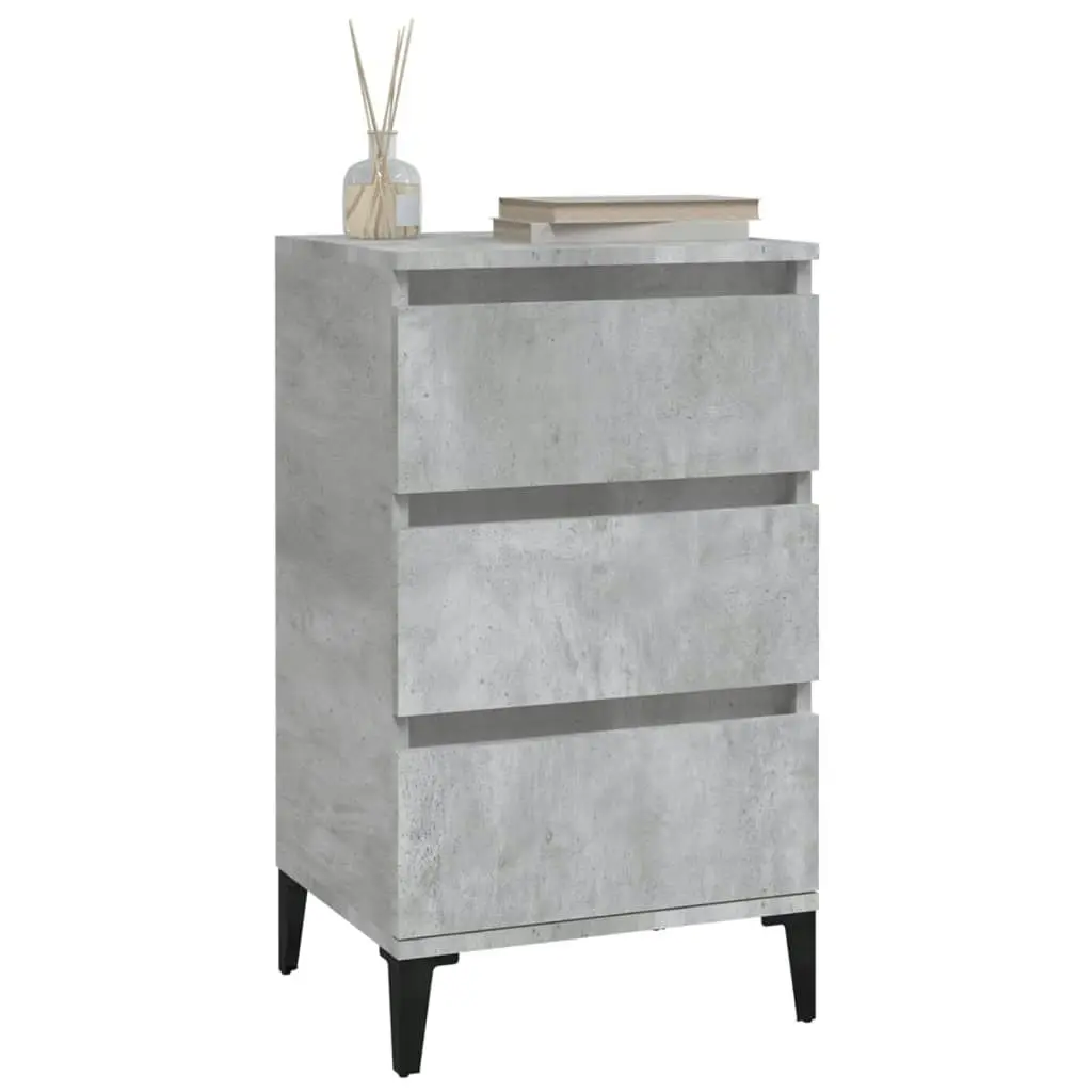 Bedside Cabinet Concrete Grey 40x35x70 cm Engineered Wood 819672