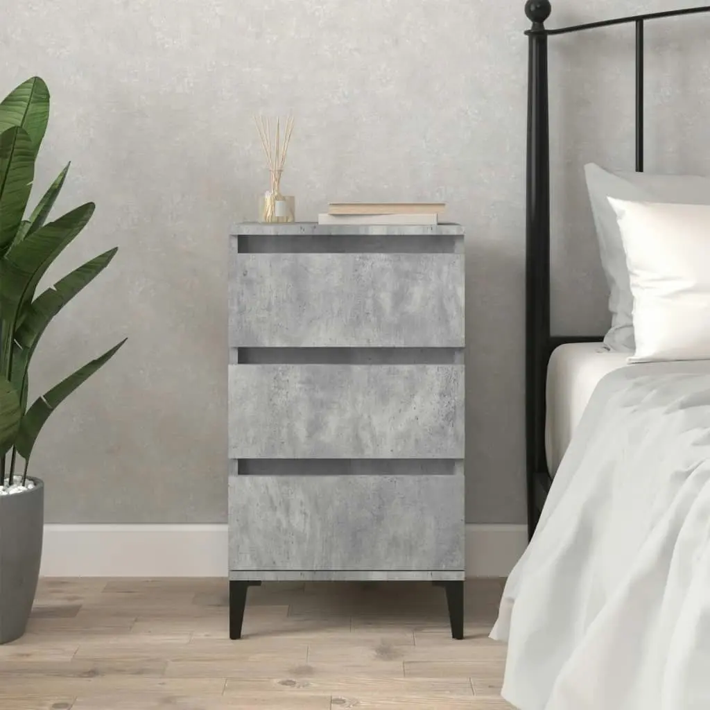 Bedside Cabinet Concrete Grey 40x35x70 cm Engineered Wood 819672