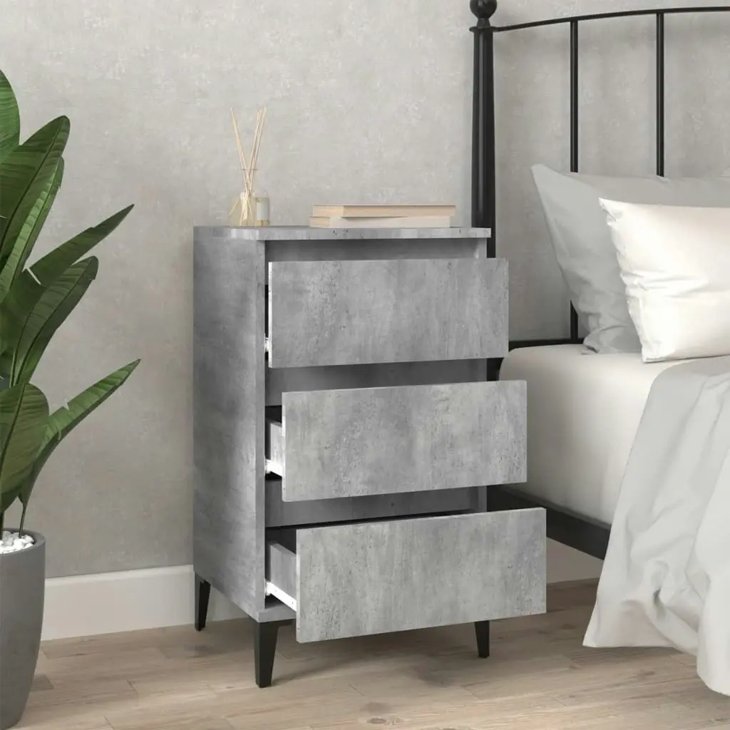 Bedside Cabinet Concrete Grey 40x35x70 cm Engineered Wood 819672