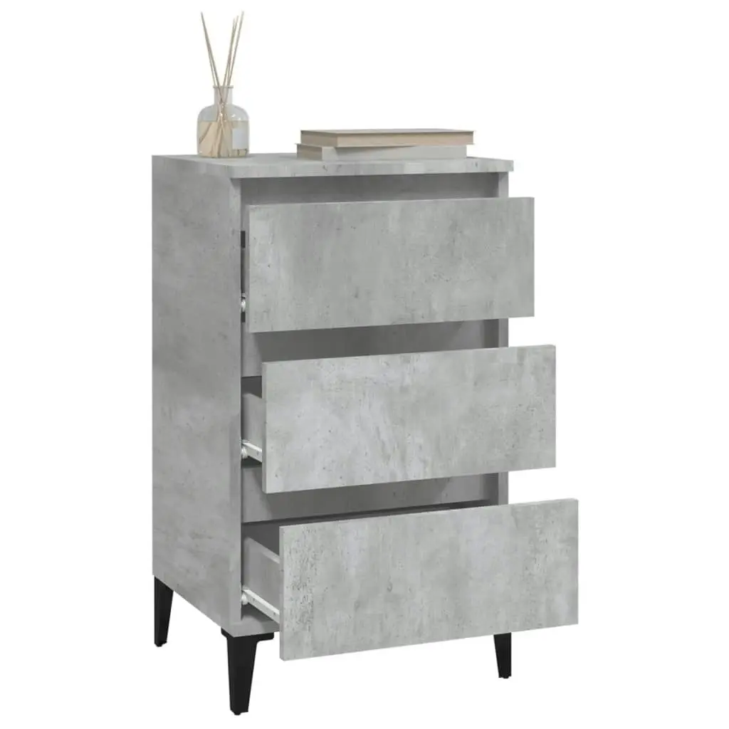 Bedside Cabinet Concrete Grey 40x35x70 cm Engineered Wood 819672