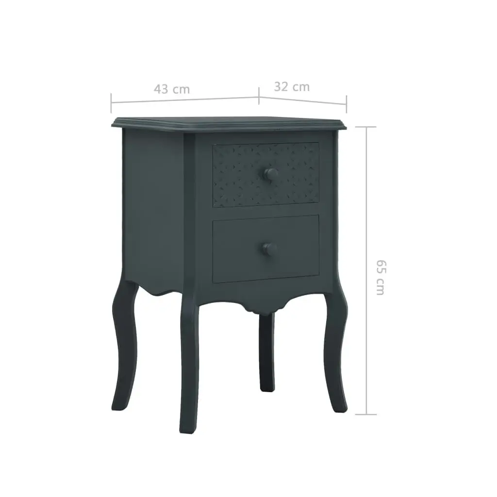 Bedside Cabinet Grey 43x32x65 cm MDF 285775