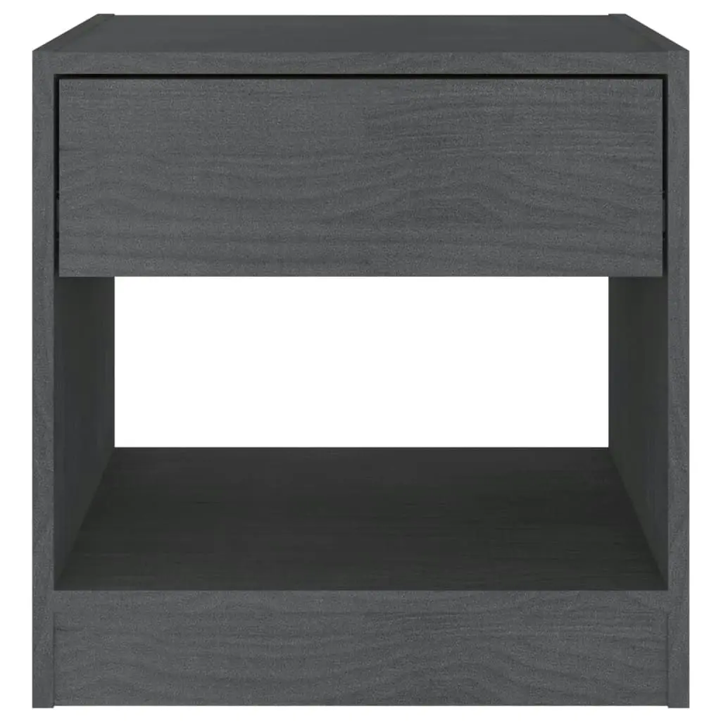 Bedside Cabinet Grey 40x31x40 cm Solid Pinewood 808067