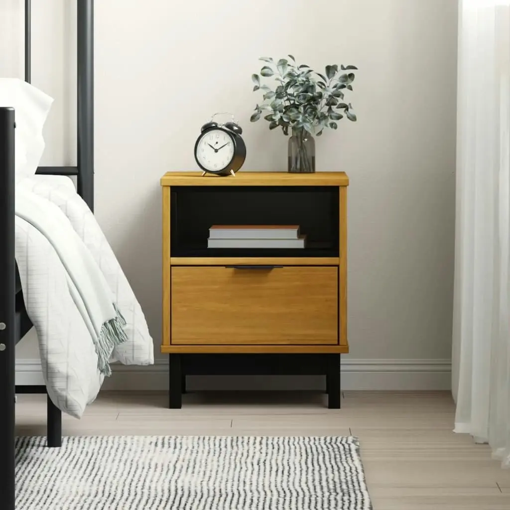 Bedside Cabinet FLAM 40x35x50 cm Solid Wood Pine 357812