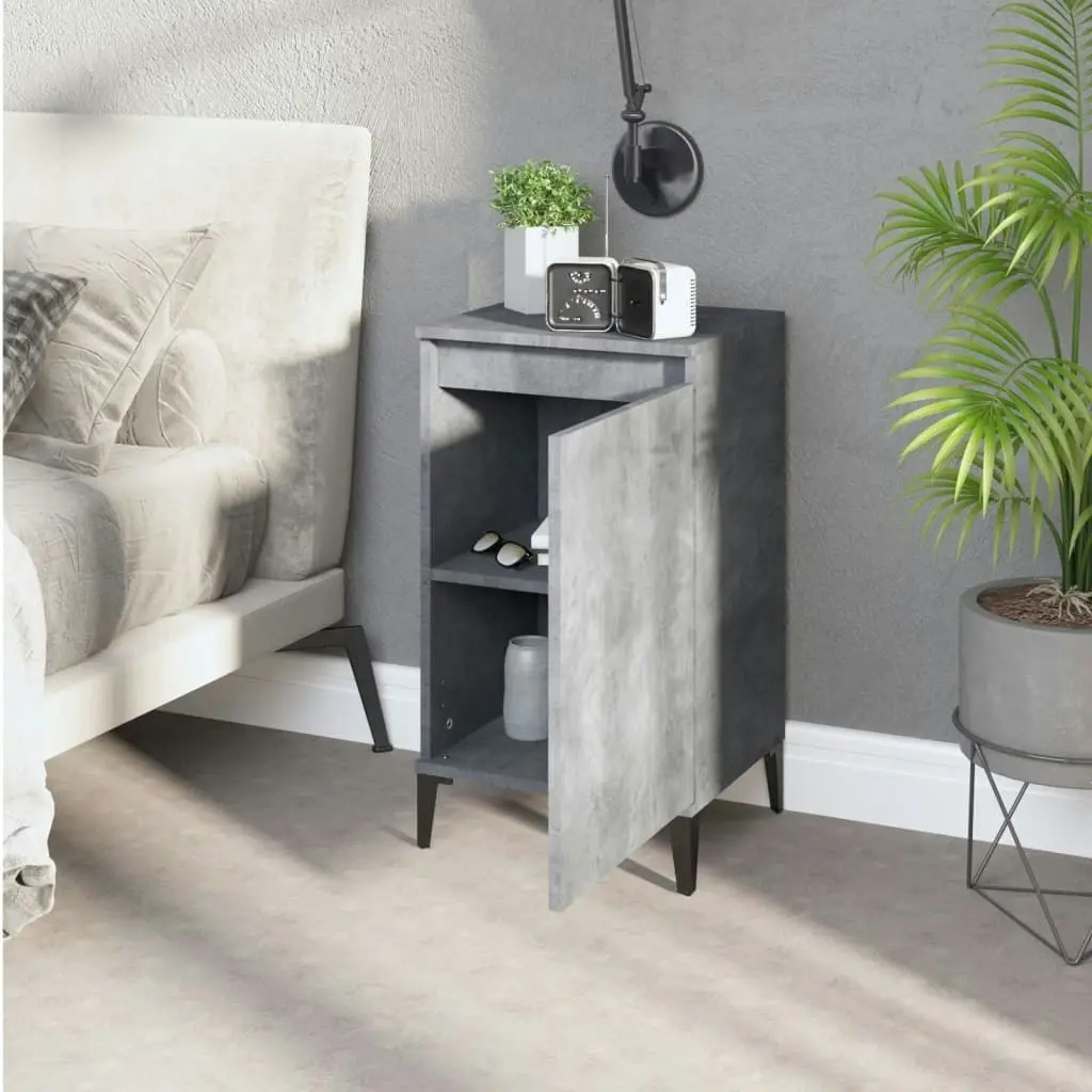 Bedside Cabinet Concrete Grey 40x35x70 cm Engineered Wood 819652