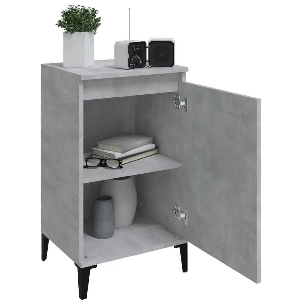 Bedside Cabinet Concrete Grey 40x35x70 cm Engineered Wood 819652