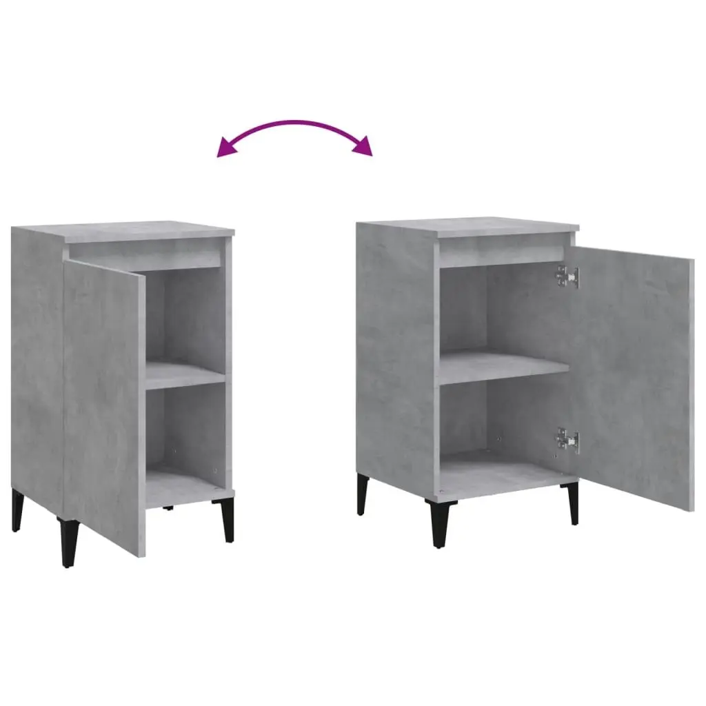 Bedside Cabinet Concrete Grey 40x35x70 cm Engineered Wood 819652