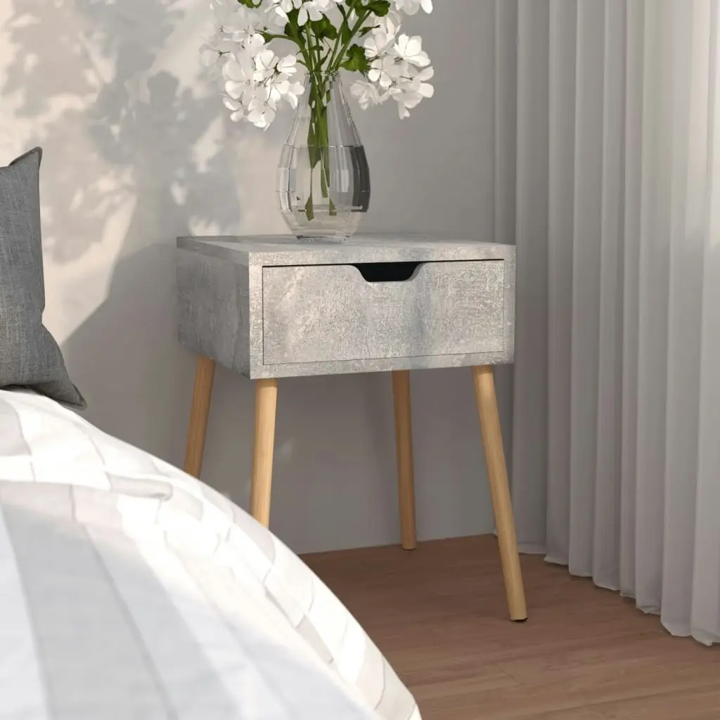 Bedside Cabinet Concrete Grey 40x40x56 cm Engineered Wood 326803