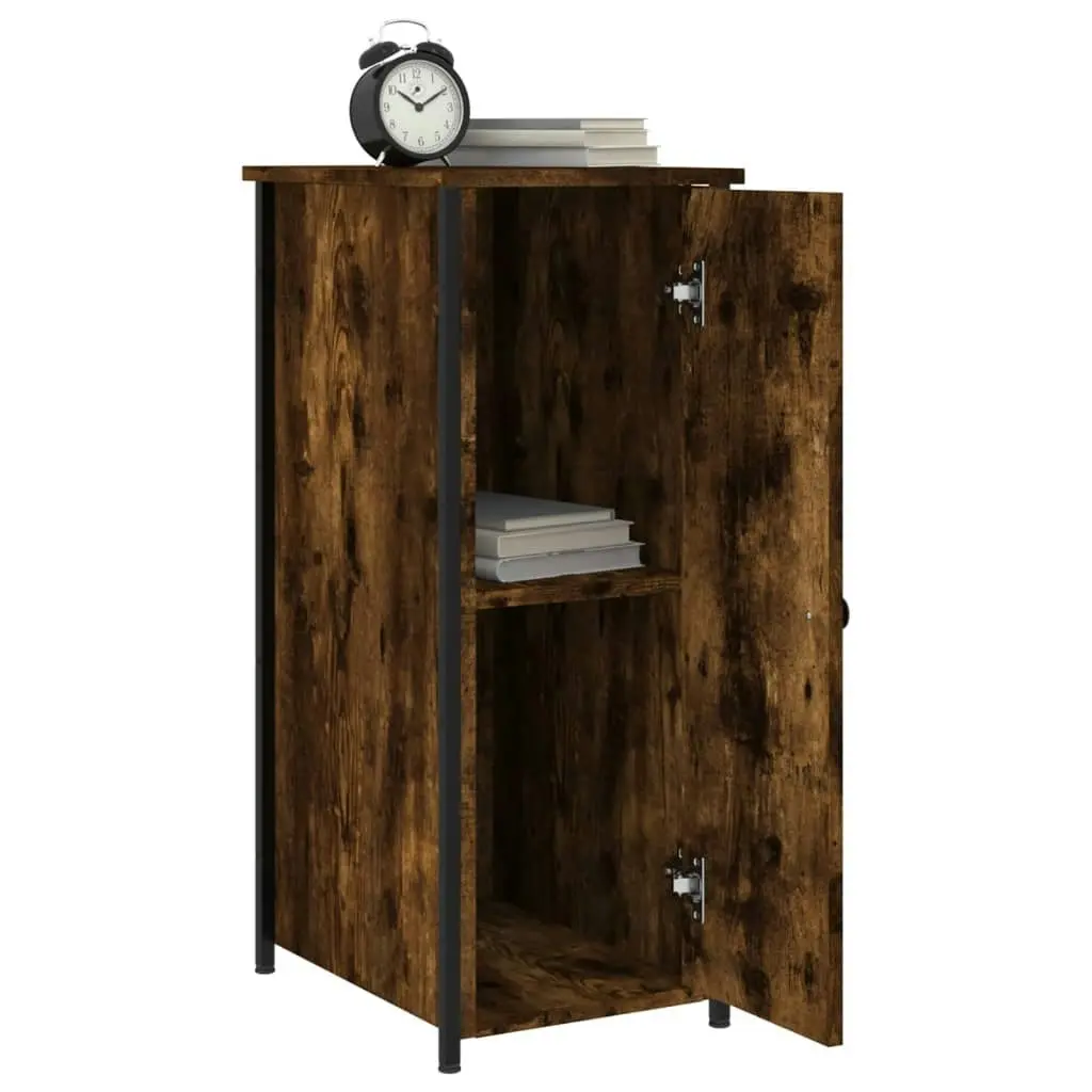 Bedside Cabinet Smoked Oak 32x42x80 cm Engineered Wood 825967