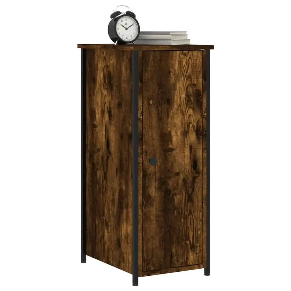 Bedside Cabinet Smoked Oak 32x42x80 cm Engineered Wood 825967