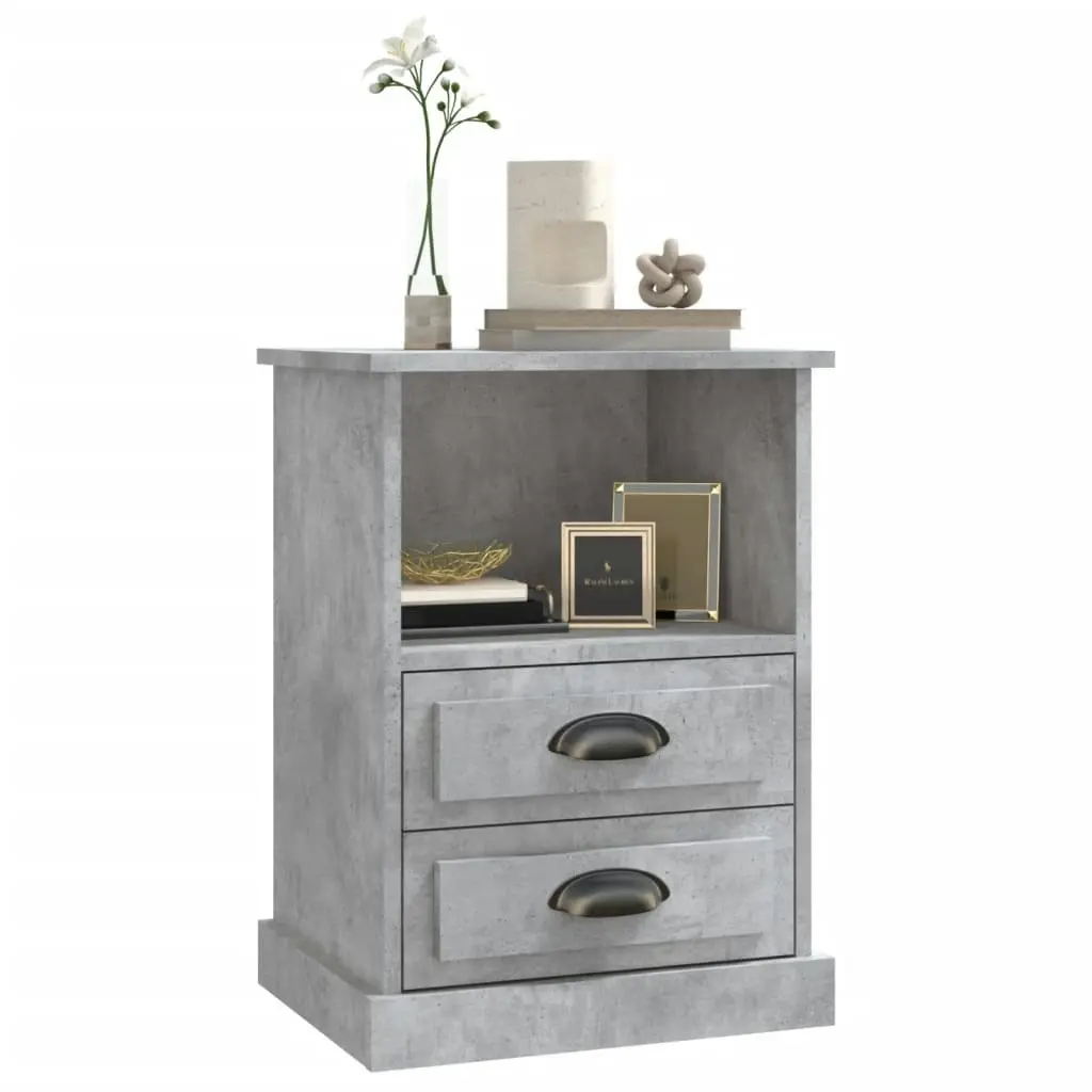 Bedside Cabinet Concrete Grey 43x36x60 cm 816336