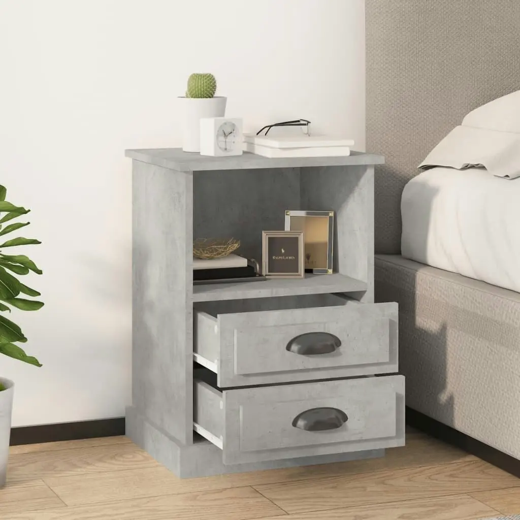 Bedside Cabinet Concrete Grey 43x36x60 cm 816336