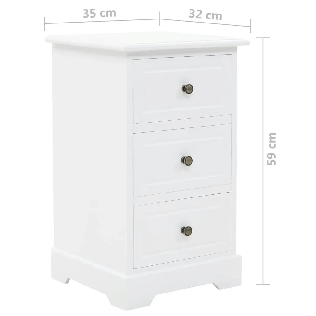 Bedside Cabinet MDF and Pinewood 35x32x59 cm 245756