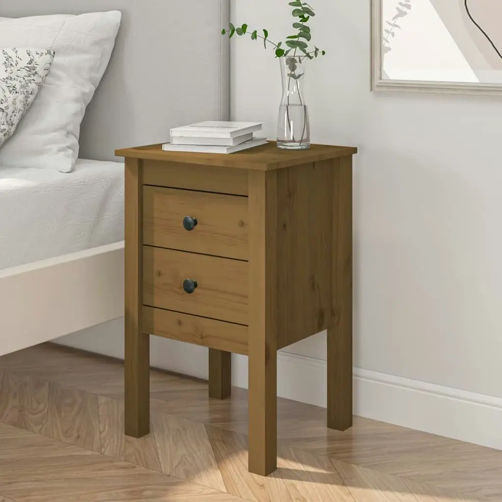 Bedside Cabinet Honey Brown 40x35x61.5 cm Solid Wood Pine 813695