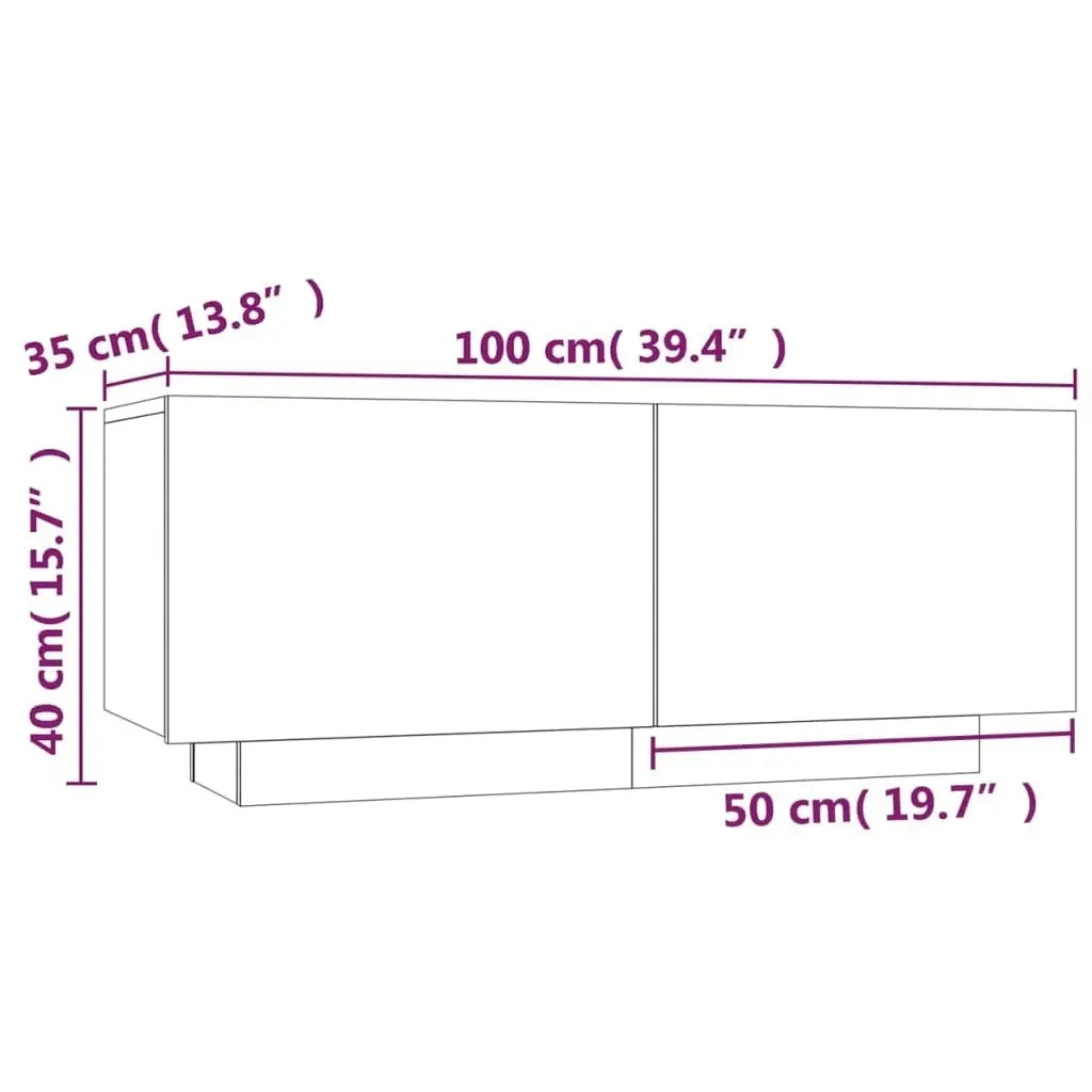 Bedside Cabinet Grey Sonoma 100x35x40 cm Engineered Wood 3152833